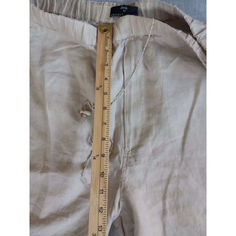 Elements By Arnold Zimberg Men Small Pure Linen Drawstrings Stretch Waist Short - Picture 4 of 10